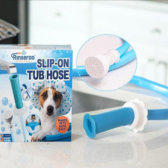 Rinseroo Slip-On Bathtub Faucet Sprayer Attachment. Ultra-Flex Dog Shower Hose Adapter Portable H... | Amazon (US)