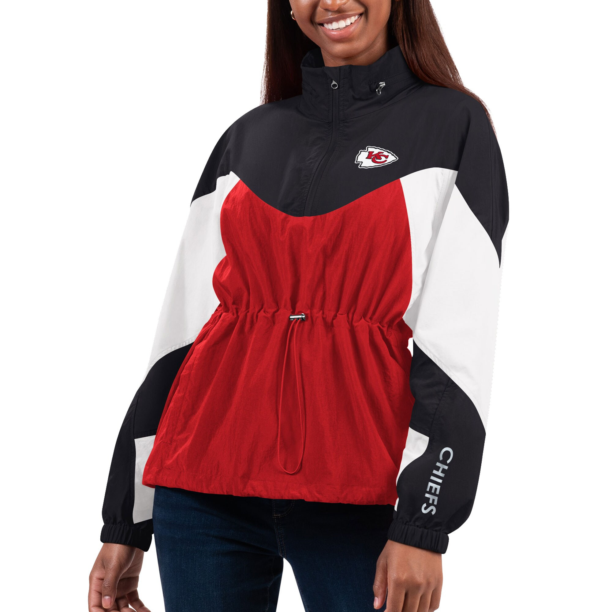 Women's Kansas City Chiefs G-III 4Her by Carl Banks Red/Black Tie Breaker Lightweight Quarter-Zip... | NFL Shop