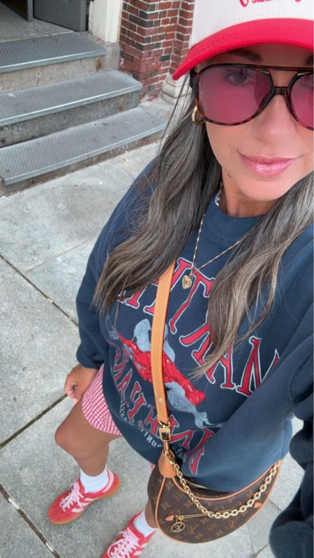 Boxer shorts are definitely having a moment this summer and I am loving it! So easy and cute! I’m wearing a medium. Sweatshirt is so cute and oversized! I’m in a large. Shoes I size down one whole size! 

#LTKFindsUnder50 #LTKTravel #LTKStyleTip