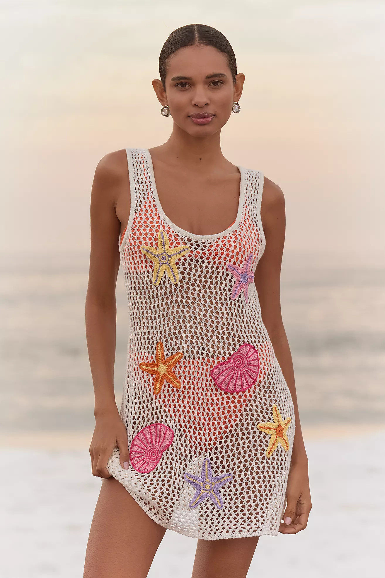 Capittana Patsie Embroidered Mesh Beach Dress | Anthropologie (US)