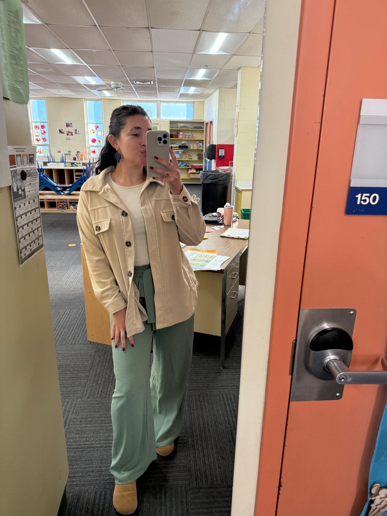 It's a chilly one this morning! Switched back to my hot coffee! 

Outfit runs TTS for all items! 
Earrings are Everbeclayco use code MISSC for 10% off! 