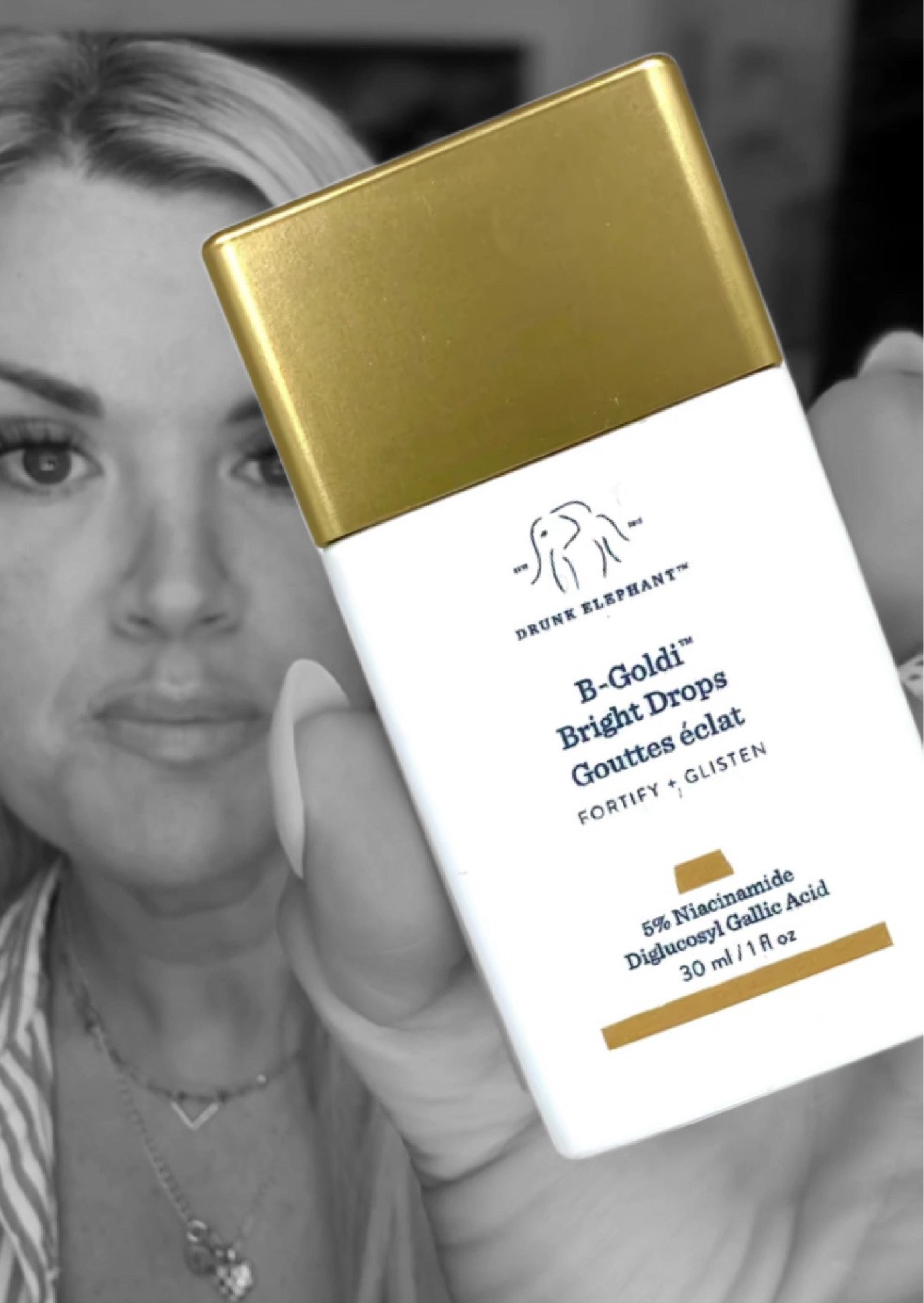 Drunk Elephant's B-Goldi is an illuminating, barrier-strengthening serum with 5% niacinamide that adds an easy golden finish while evening skin's tone, improving clarity and radiance. #highlighter #illuminator #skincare #skin #makeup #drunkelephsant 

#LTKbeauty #LTKover40 #LTKfindsunder50