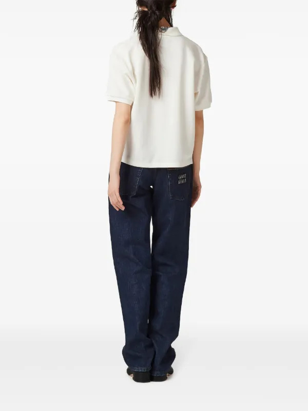 Miu Miu logo-embroidered Cotton Polo Shirt - Farfetch | Farfetch Global