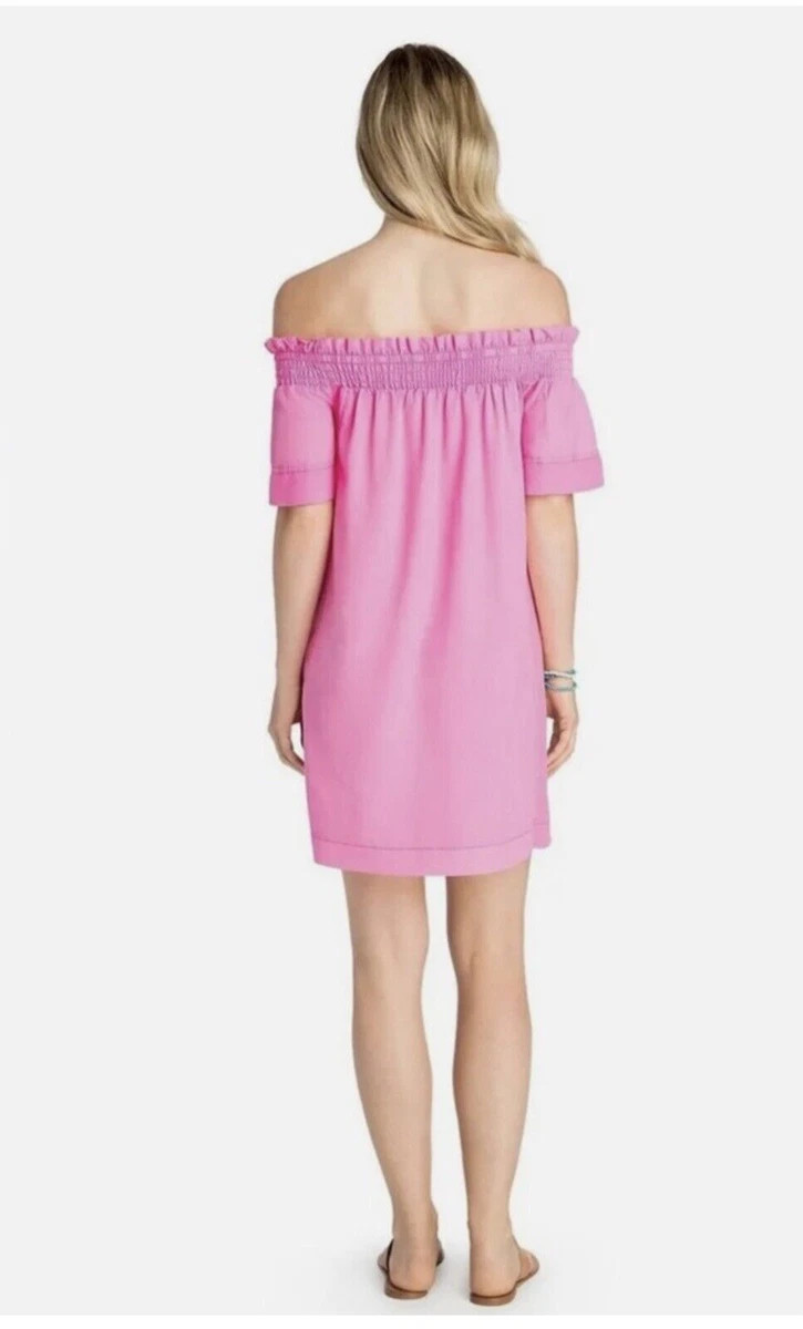VINEYARD VINES Garment Dyed Madison Off The Shoulder Malibu Pink Dress (Size XXS | eBay US