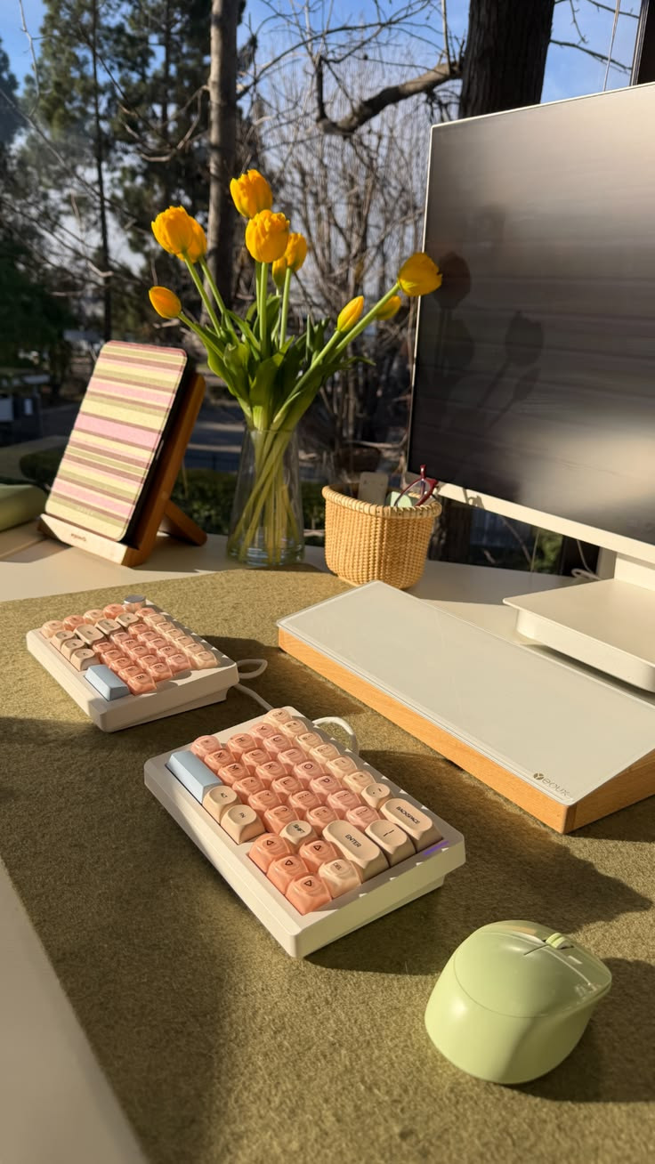 spring inspired desk setup at my new office! 🌻🤎 

 #LTKHome