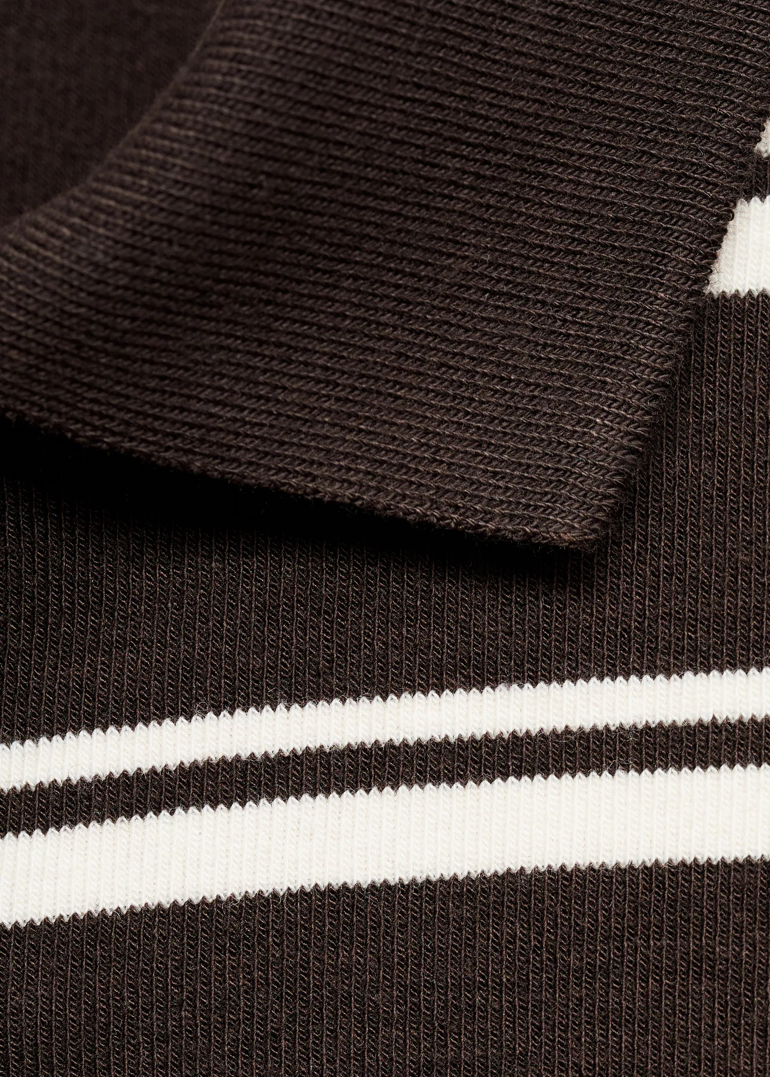 Striped polo-neck t-shirt | MANGO (UK)