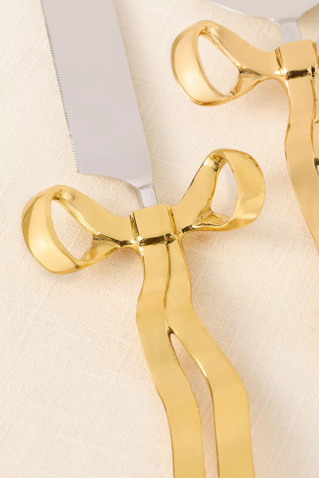 Benedita Stainless Steel Bow Cake Serve Set | Anthropologie (US)