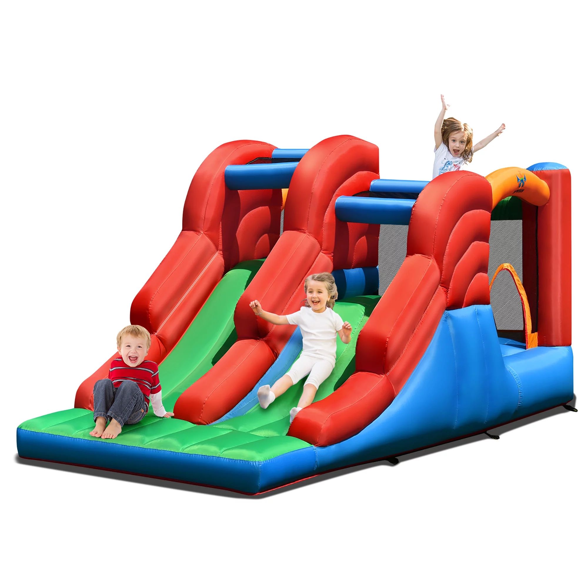 Costway Inflatable Bounce House 3-in-1 Dual Slides Jumping Castle Bouncer without Blower | Walmart (US)