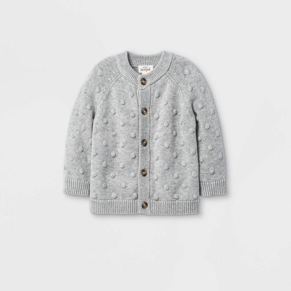 Baby Bobble Sweater Cardigan - Cat & Jack Gray 3-6M | Target