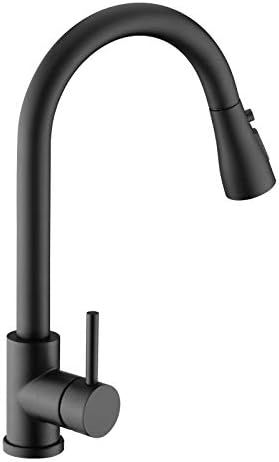 Sink Faucet, Black Kitchen Faucet with Pull Down Sprayer VFauosit Commercial Stainless Steel Laun... | Amazon (US)