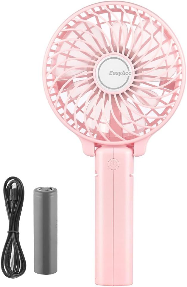 Mini Handheld Fan, EasyAcc Personal Cooling Fan with 2600mAh USB Rechargeable Battery 3-15 Workin... | Amazon (US)