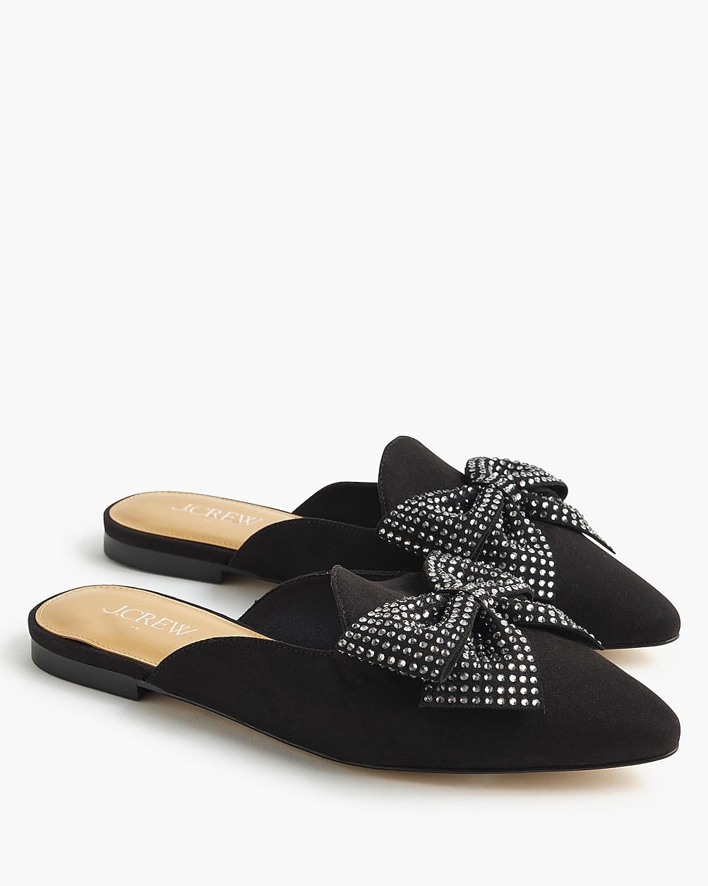 Rhinestone bow mule flats | J.Crew Factory