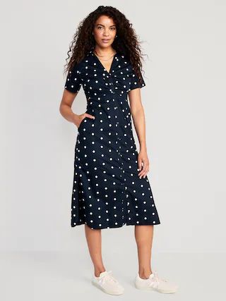 Cutout Midi Shirt Dress for Women | Old Navy (US)