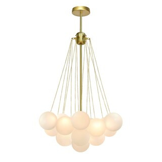 3-light Glass Globe Bubble Chandelier - Brass Black, Opal Glass | Bed Bath & Beyond
