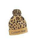 Custom Embroidery Leopard Winter Hat with Pom Pom | Amazon (US)