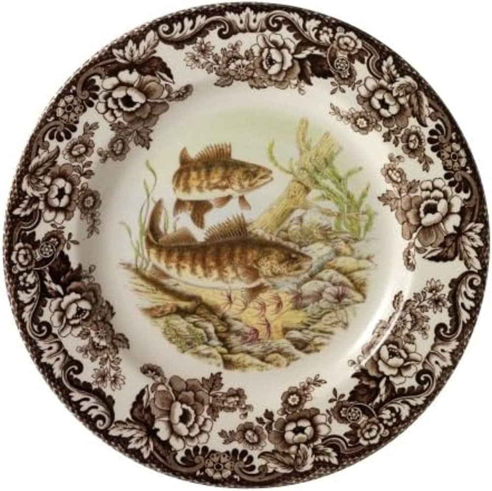 Spode Woodland Dinner Plate, Fish | 10.5 Inch | Hunting Cabin, Lodge, Fishing and Cottage Décor ... | Amazon (US)