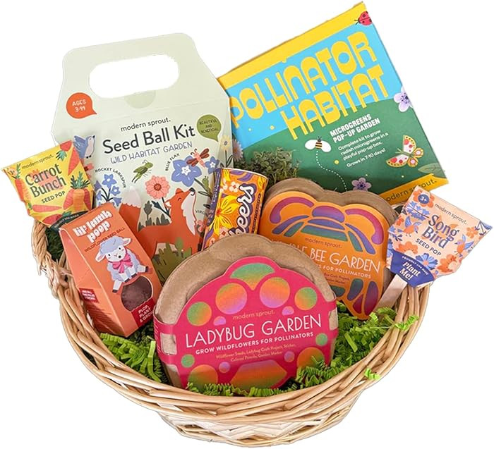 Modern Sprout Easter Basket - Eco-Friendly Prefilled Gift Basket for Plant Lovers - Perfect for K... | Amazon (US)