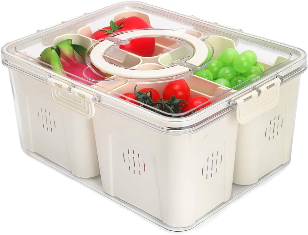 shopwithgreen Fruit Storage Containers for Fridge with Lid and Handle, Portable Fresh Produce Sav... | Amazon (US)
