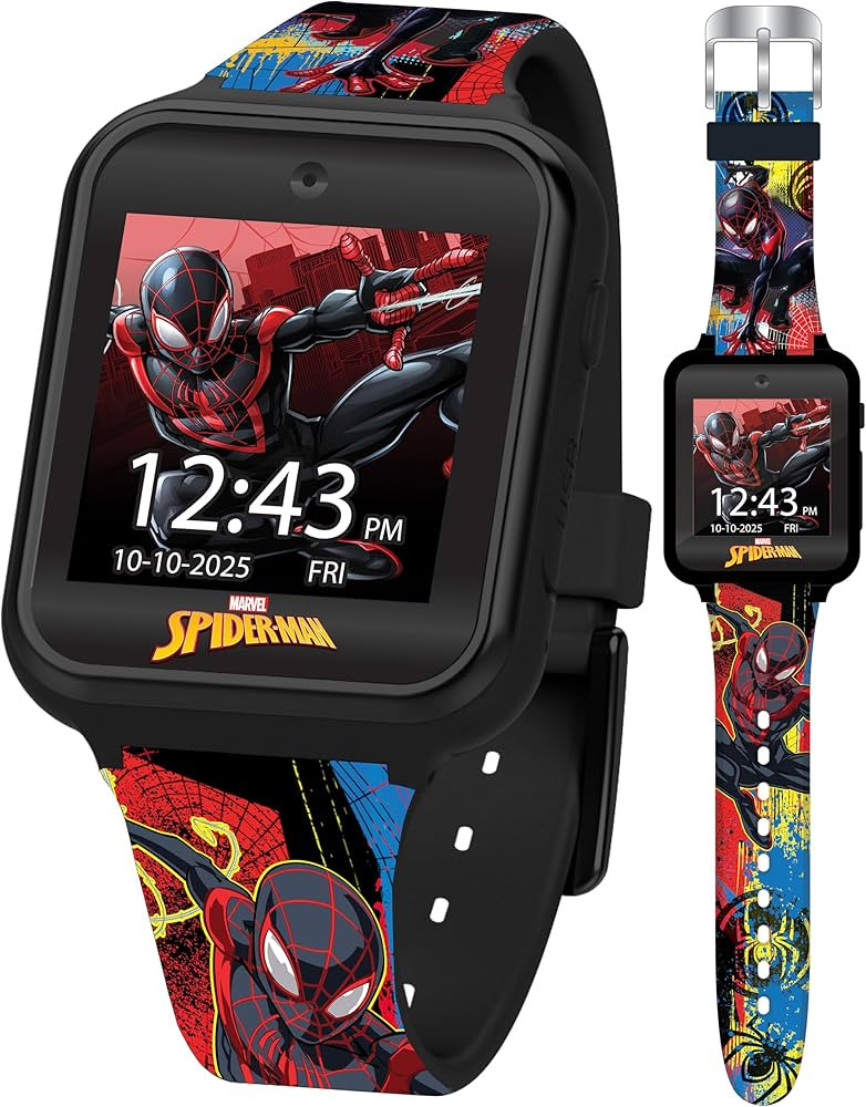 Spider-Man Kids LED Smartwatch with 10 Watch Faces, Flashing LED Bezel, Step Counter, Selfie and ... | Amazon (US)