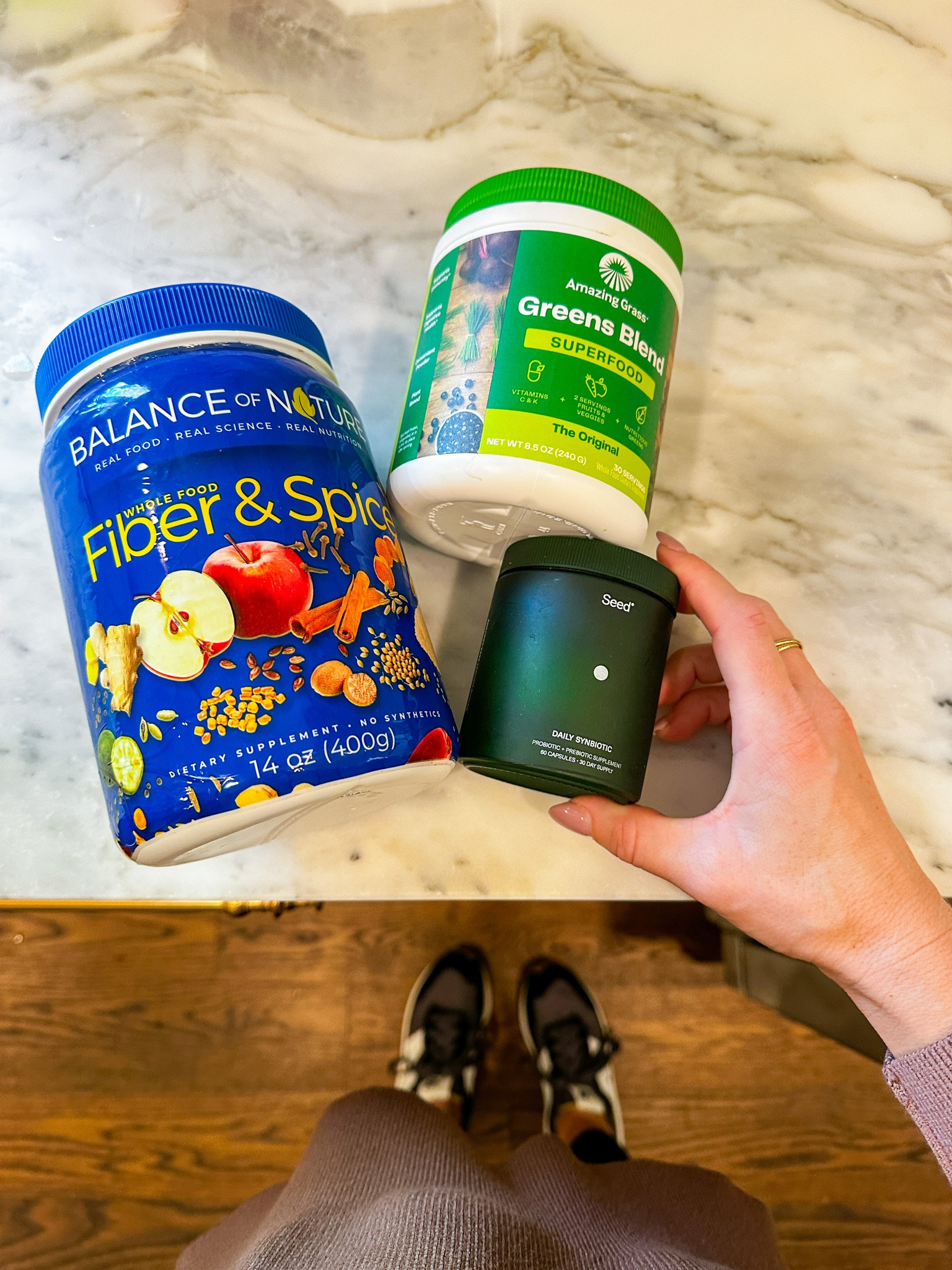 I take these three supplements every morning! The greens blend is super mild but packed with nutrients and has been around for decades with a strong reputation. Same with the fiber! 

The probiotic is the best one I found. I can’t link it in LTK but if you Google “TeriLyn Adams seed” my blog post with a discount code will pop-up. 🙌🏻

#LTKhome #LTKxPrime #LTKfitness