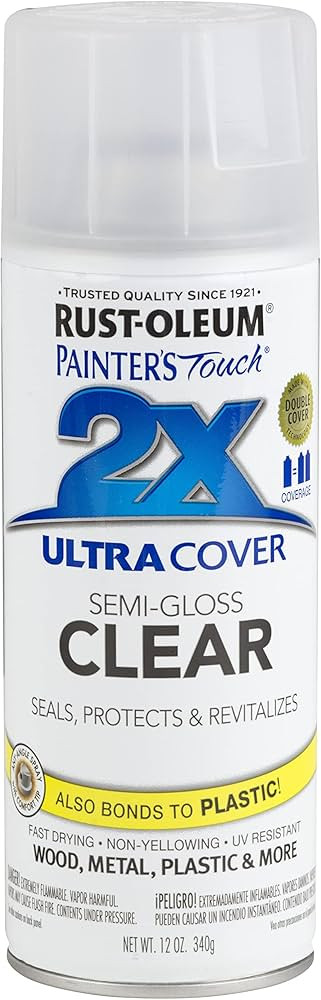 Rust-Oleum 249859 Painter's Touch 2X Ultra Cover Spray Paint, Semi-Gloss Clear , 12 Ounce (Pack o... | Amazon (US)