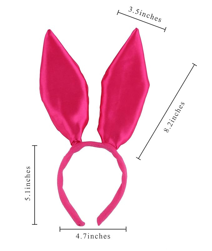 FELIZHOUSE Bunny Ears Headband Satin Rabbit Hair Band for Cosplay Party Costume Accessories (Fuch... | Amazon (US)