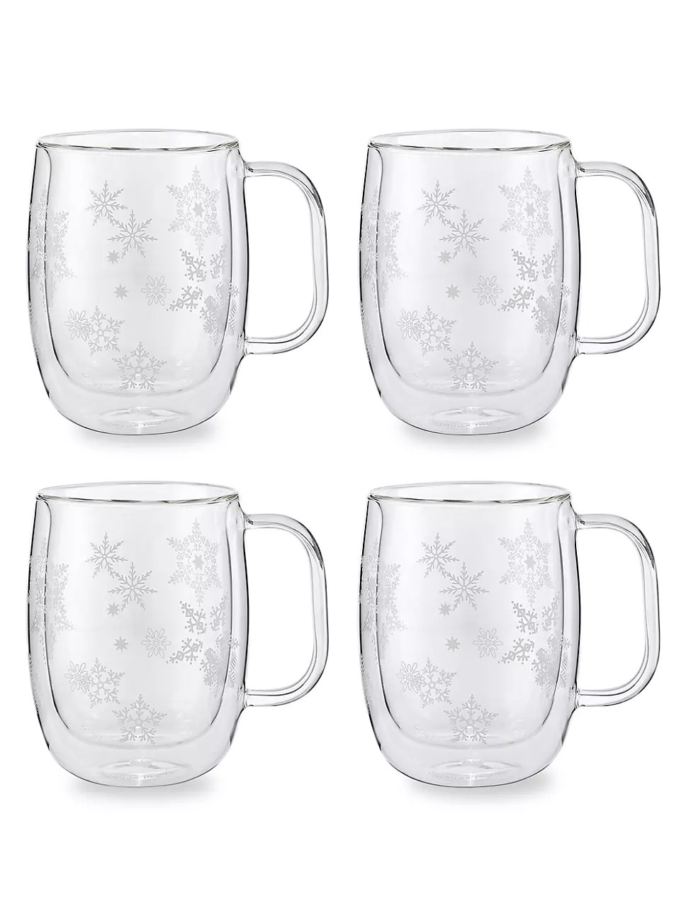 4-Piece 12 oz Double Wall Glass Coffee Mug Set | Saks Fifth Avenue