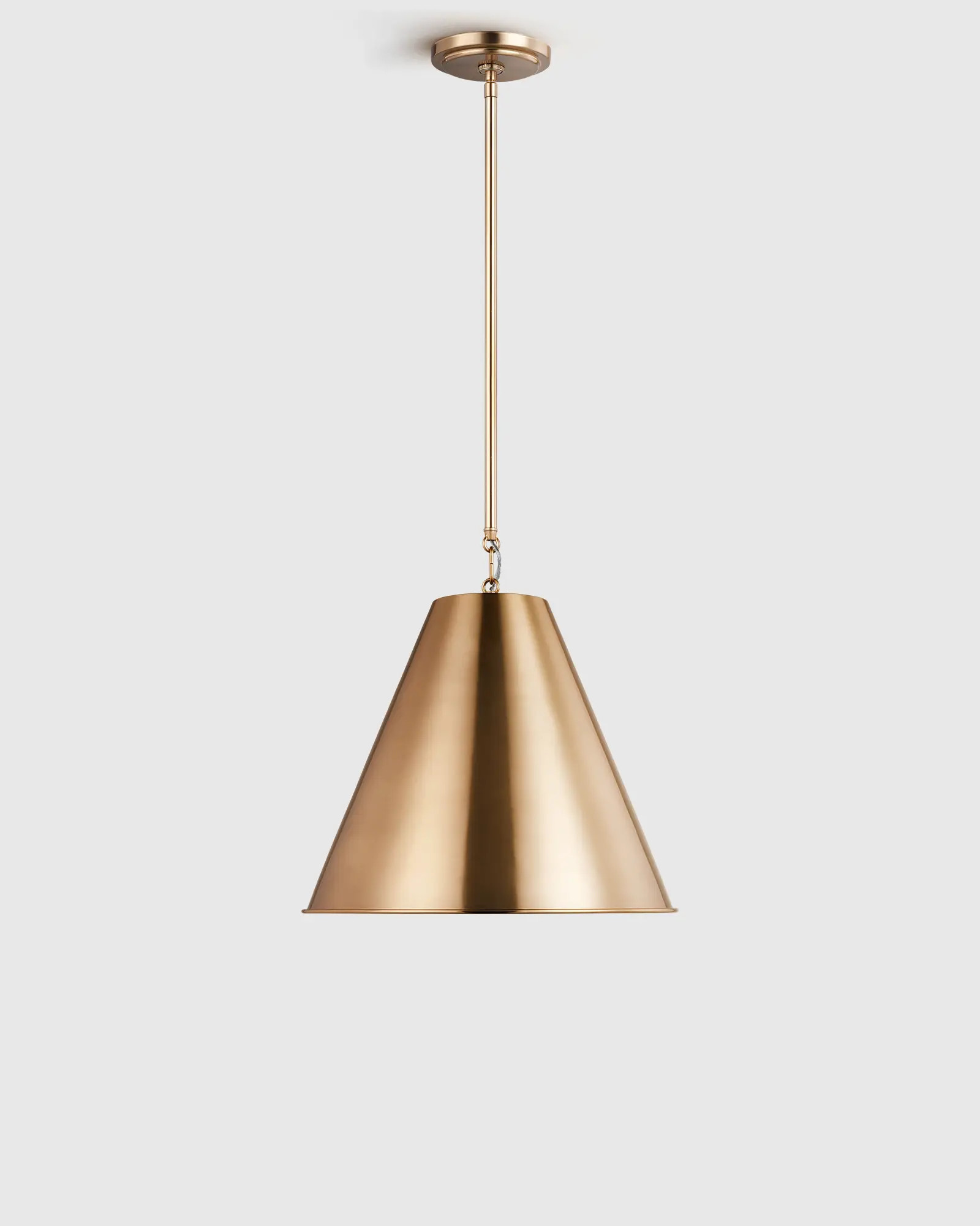 Tapered Steel Shade Pendant Light in Brass | Quince