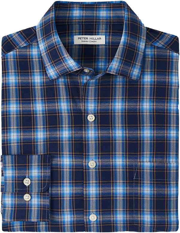 PETER MILLAR Men's Summer Comfort Randall Poplin Sport Shirt XL Multi | Amazon (US)