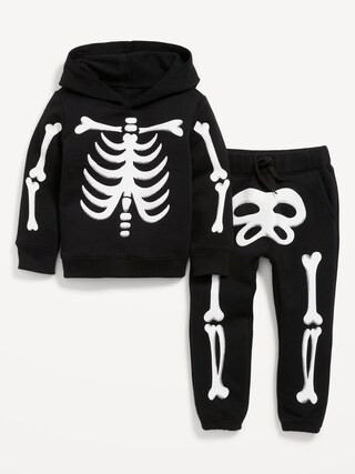 Unisex Skeleton Hoodie &amp; Functional Drawstring Sweatpants Set for Toddler | Old Navy (US)