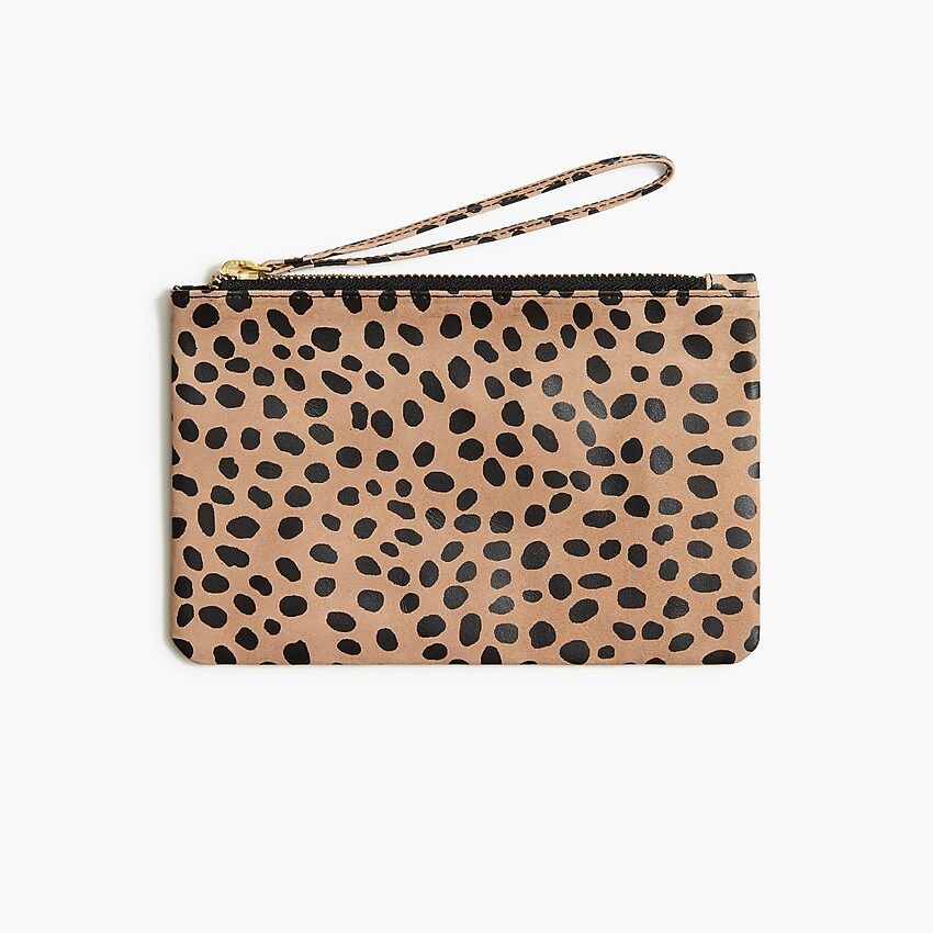 Printed leather wristlet | J.Crew Factory