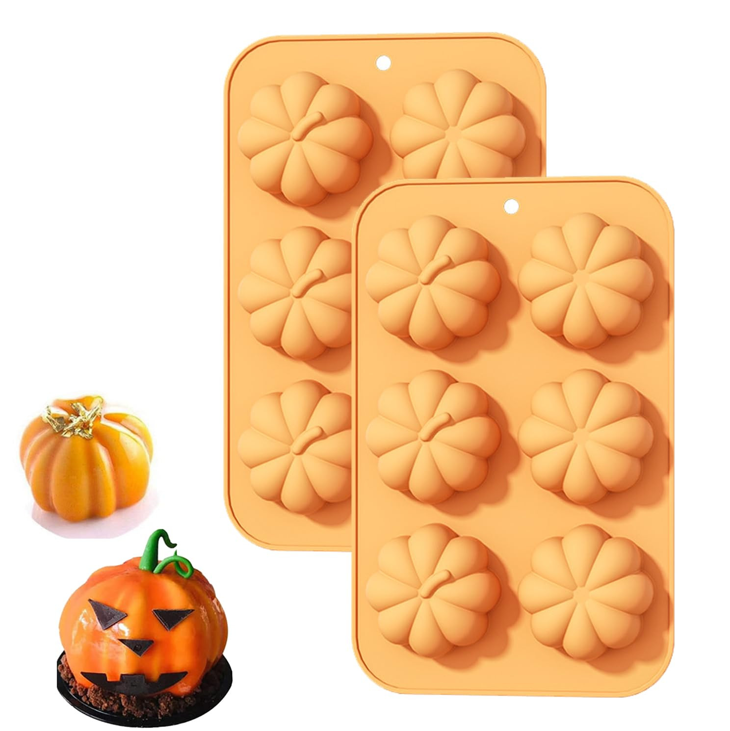 2Pcs 3D Pumpkin Cake Mould, Autumn Silicone Molds, Fall Baking Mould for Thanksgiving Halloween C... | Amazon (UK)