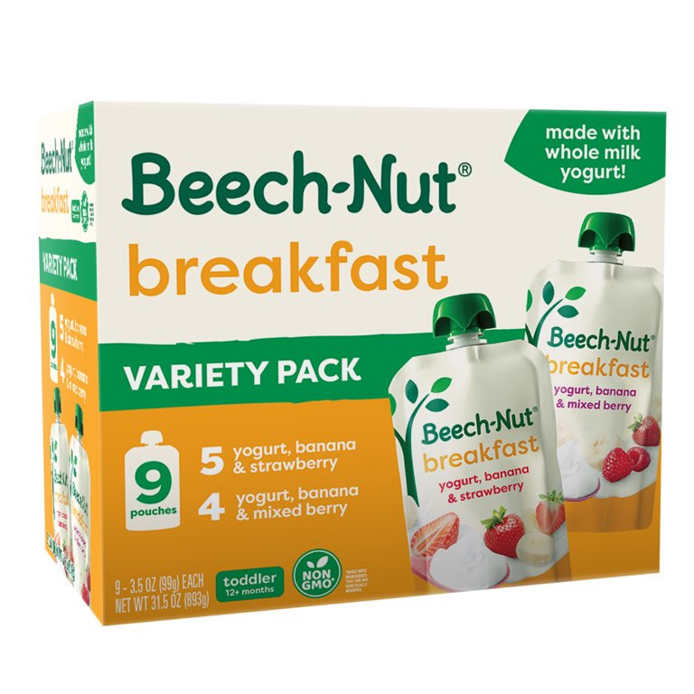 Beech-Nut Breakfast Stage 4 Toddler Food Variety Pack, 3.5 oz Pouch (9 Pack) | Walmart (US)