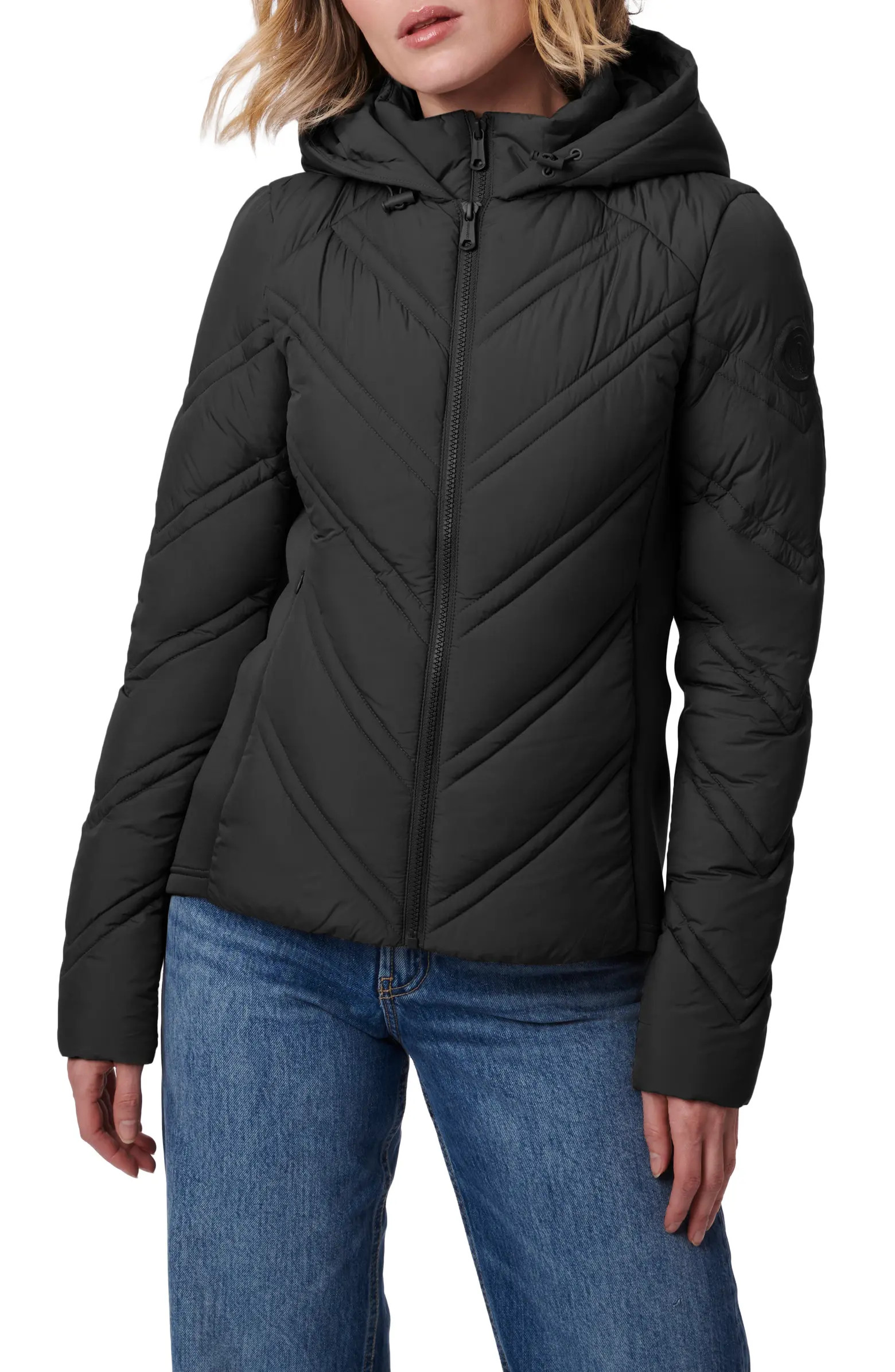 Hooded Puffer Jacket with Bib | Nordstrom