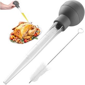 Zulay Kitchen Transparent Turkey Baster with Detachable Bulb Includes Cleaning Brush - Macy's | Macy's