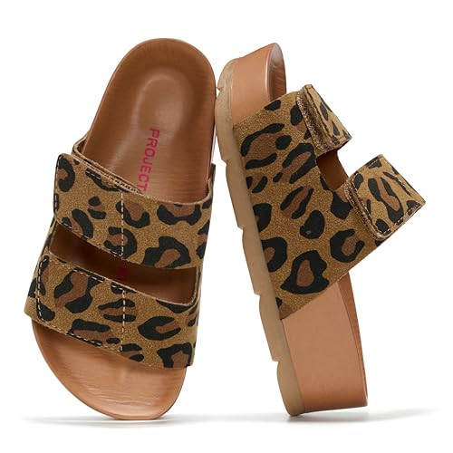 Project Cloud Girls Sandals Dressy Beach Comfortable with Plush & Soft Insole Wedge - Non Slip and Lightweight Toddler Sandals Girls Footwear (Pismo_K,LEOP,3K) | Amazon (US)