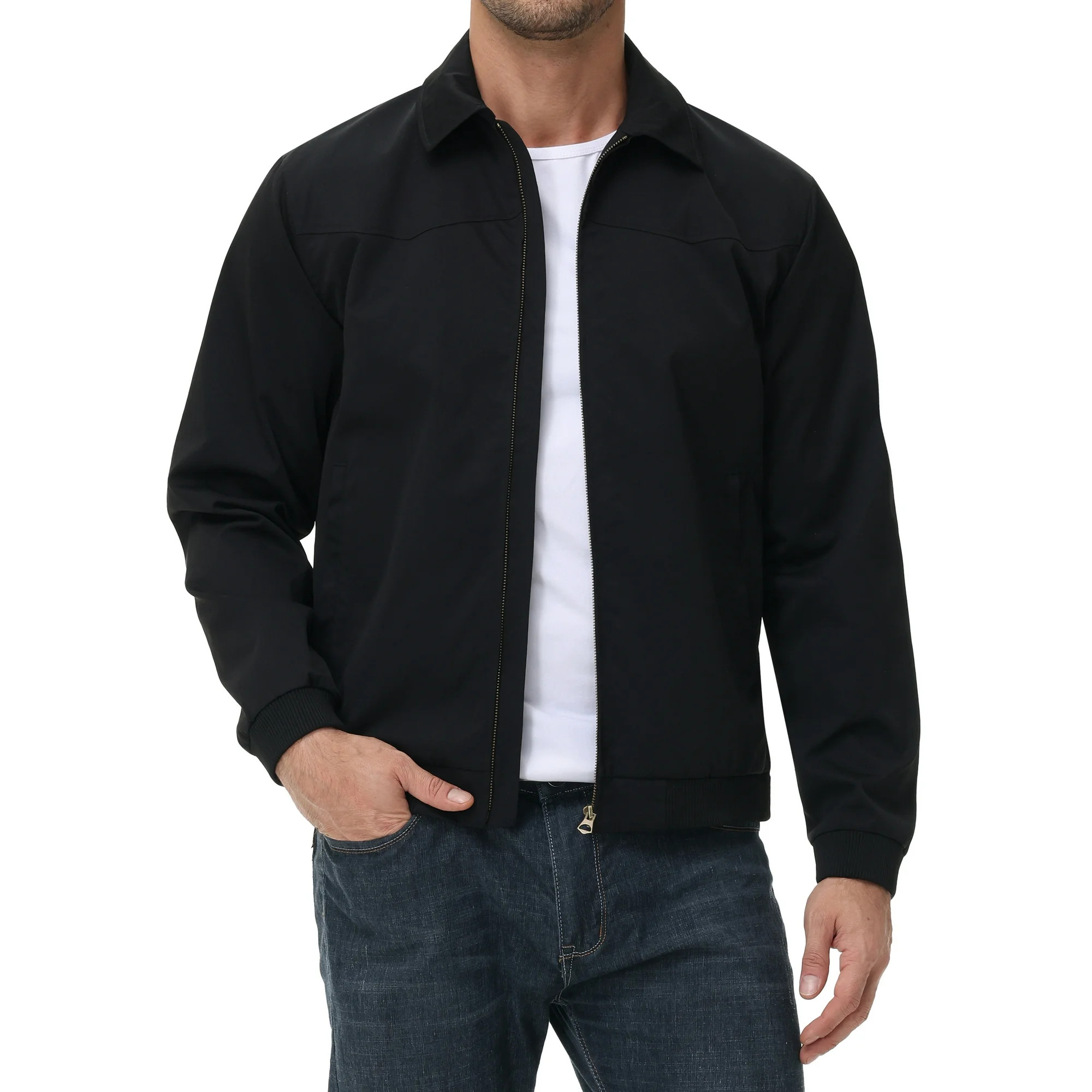 Tyhengta Men's Lightweight Jackets Casual Windbreaker Zip Up Collared Jacket Golf Windproof Coat ... | Walmart (US)