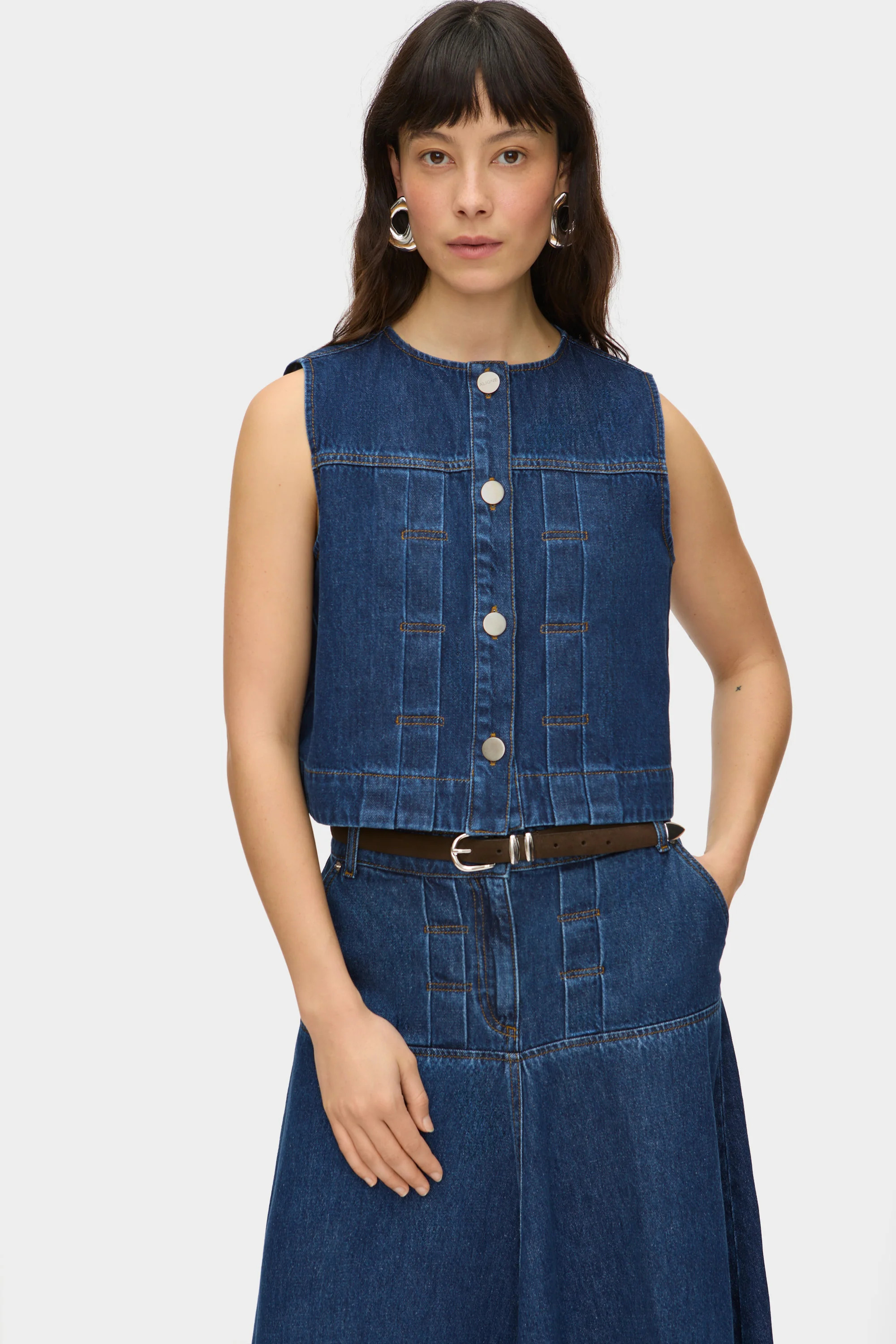 ALIGNE Sleeveless Denim Top - Blue | Bobbie | ALIGNE USA