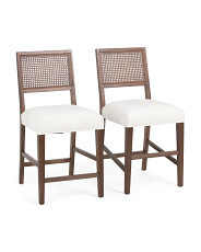Set Of 2 Woven Back Counter Stools | Furniture & Lighting | Marshalls | Marshalls