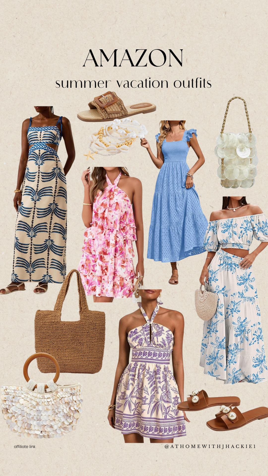Amazon summer outfits women, vacation outfits summer 2026, beach vacation outfit ideas, resort wear women amazon, summer dresses flowy, coastal outfit aesthetic, straw tote bag beach, shell bag trend summer, woven sandals women, maxi dress summer blue, floral summer dress pink, matching set summer outfit, european summer outfits, beach dinner outfit ideas, lightweight summer fashion, vacation capsule wardrobe, amazon fashion finds women, chic summer outfit ideas, tropical vacation style, effortless summer style women

#LTKootd #LTKSwim #LTKTravel