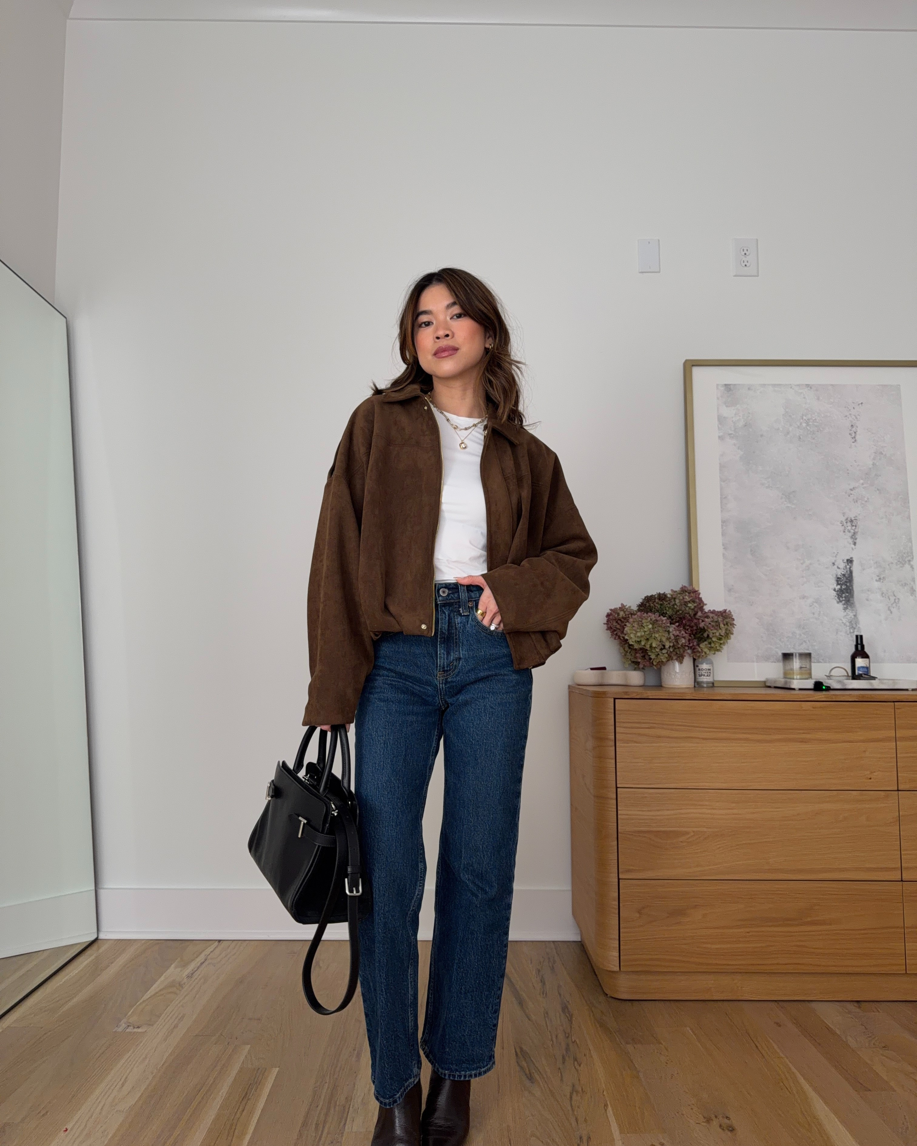 Sizing info: jeans size 23 short in dark wash, white tee size XS, suede jacket size small!
petite fashion, get dressed with me, outfit inspiration, ootd, nashville outfit, Nashville influencer, petite style, vacation style, casual outfits, mom style, petite pants, winter dress, winter outfit, winter pants, winter outfit inpso, winter outfit idea, winter top, winter style, winter sweater, cozy sweater, cold weather sweater, cold weather outfit, winter bag, winter purse, denim, jeans, jacket, winter jacket, winter coat, suede coat, warm coat, suede jacket, 

 

#LTKootd #LTKmomlife #LTKPetite