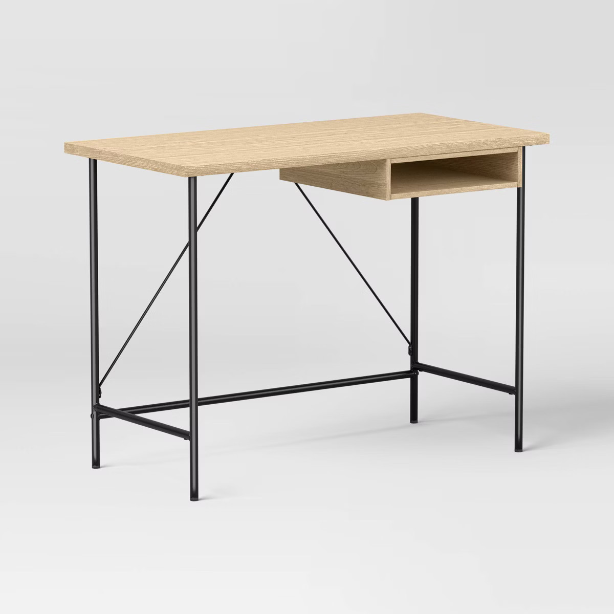 Wood and Metal Writing Desk with Storage - Room Essentials | Target