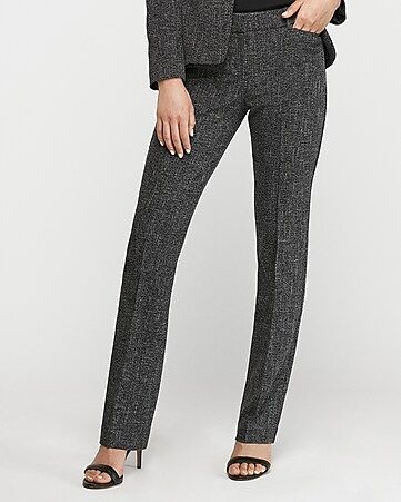 Mid Rise Speckled Tweed Barely Boot Columnist Pant | Express