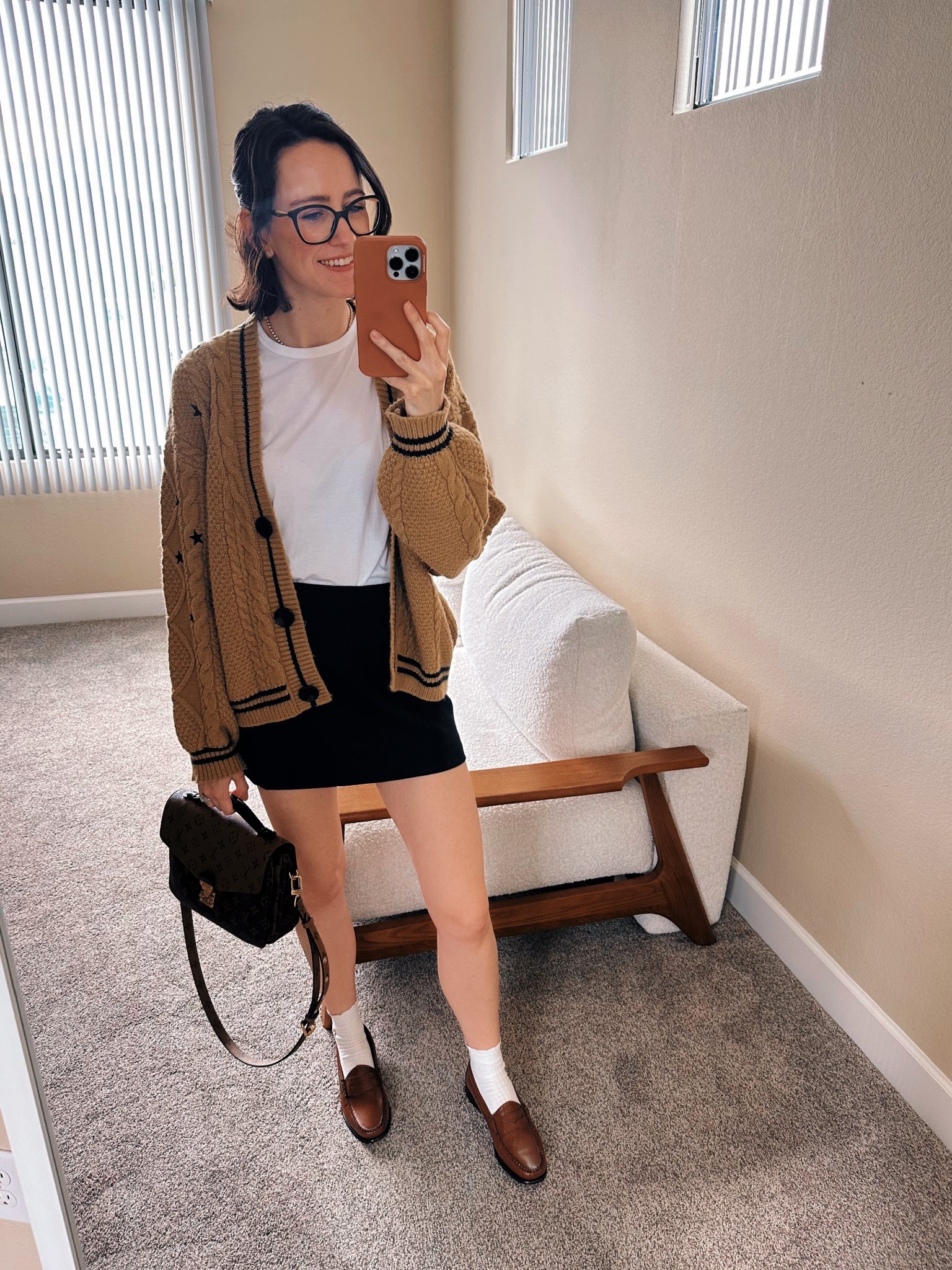 daily outfit 09.21 // always love an excuse to wear my Fearless cardigan 🤎⭐️ it’s giving collegiate vibes and I’m so here for it! 

#LTKSeasonal #LTKStyleTip