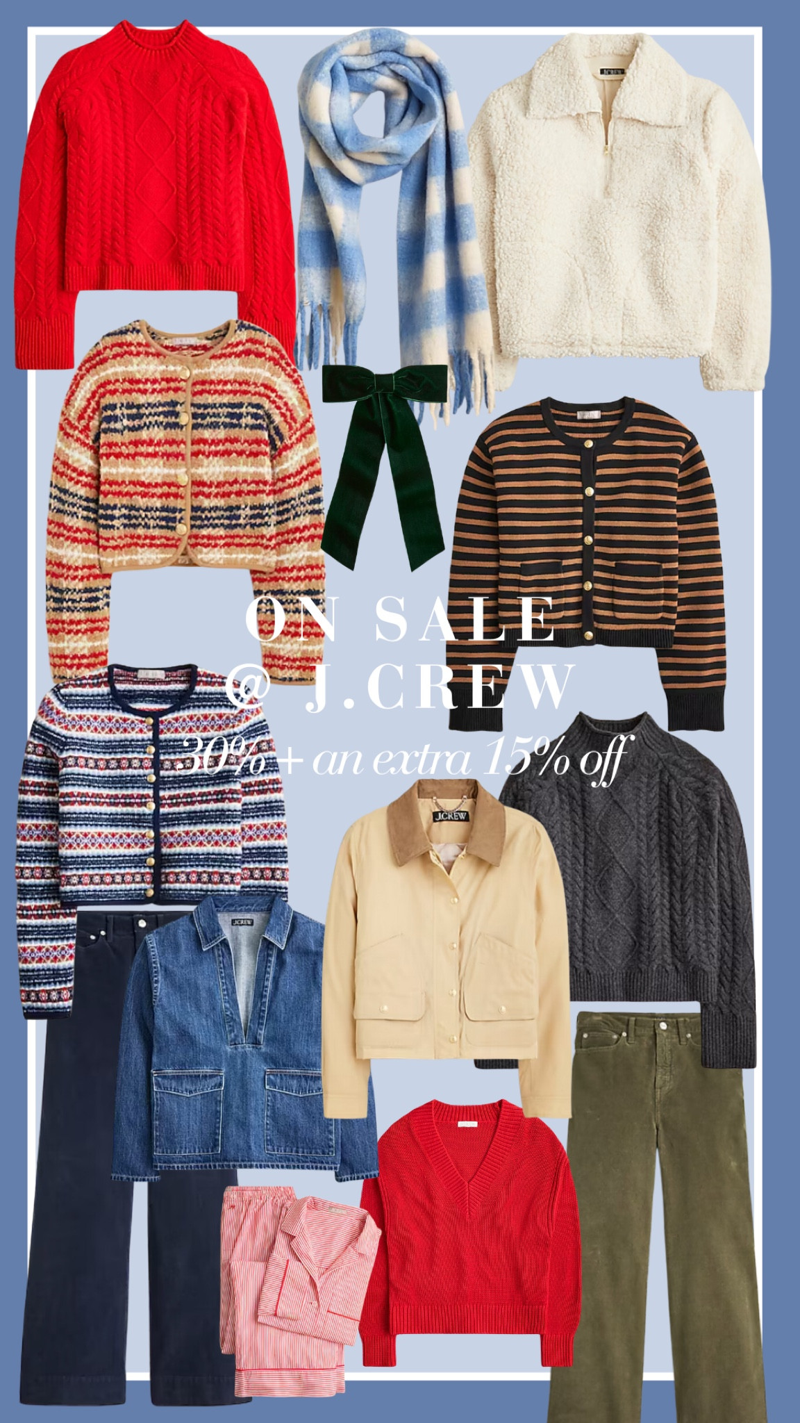 On sale at JCrew — 30% off + an extra 15% off these perfect fall & winter finds ❄️❄️❄️ I love these for Thanksgiving and Christmas occasions! 

#LTKSeasonal #LTKSaleAlert #LTKFindsUnder100