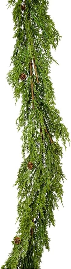 Serene Spaces Living Artificial Cypress Garland with Mini Pine Cones, Pinecone Garland Decor, Chr... | Amazon (US)