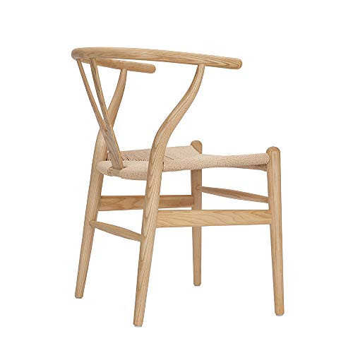 Tomile Solid Wood Wishbone Chair Y Chair Mid-Century Armrest Dining Chair, Hemp Seat (Ash Wood - ... | Amazon (US)