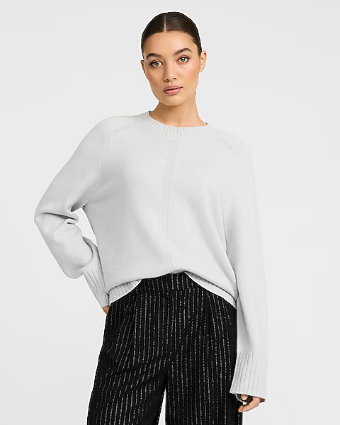 Plush Airy Soft Crew Neck Wide Sleeve Sweater | Express