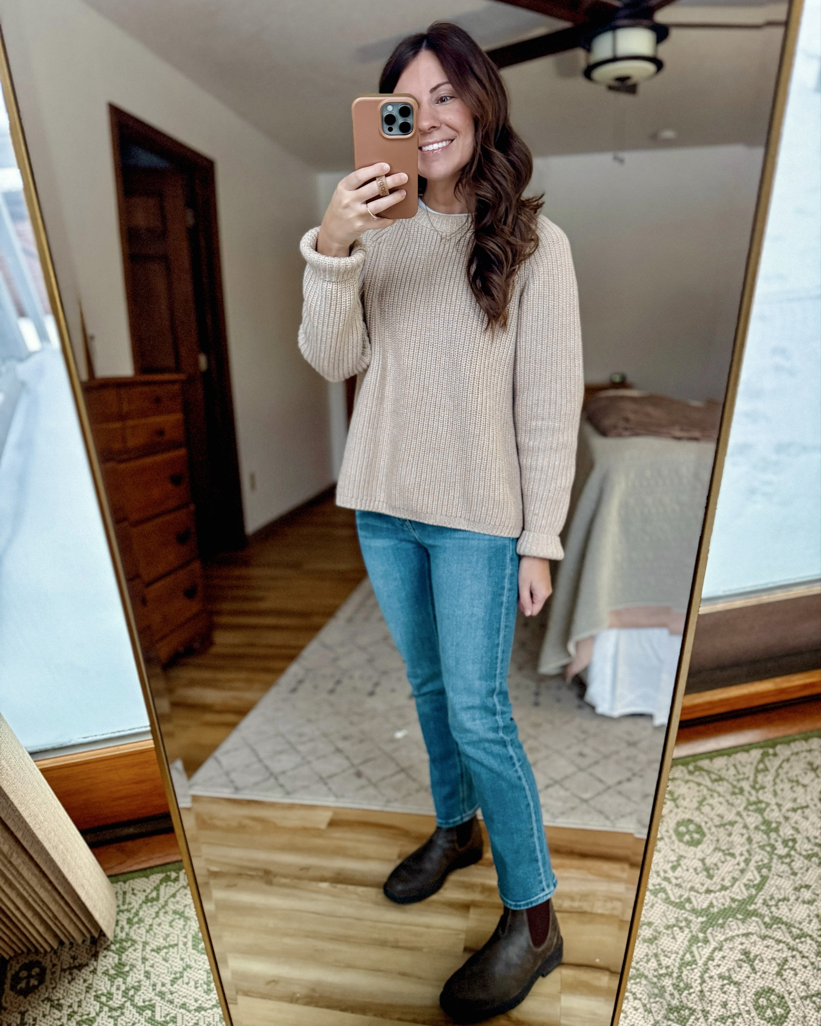 Wearing small in my tee, small in my cotton sweater and 24 in the 26” inseam in my jeans—they’re a cross between a straight and skinny and really comfy.

My blundstone boots are size 6 and they’re also linked a more affordable lookalike 

#LTKPetite #LTKFindsUnder100 #LTKgrwm