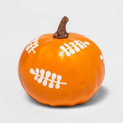 5" x 4" Orange Painted Harvest Leaves Decorative Pumpkin - Spritz™ | Target